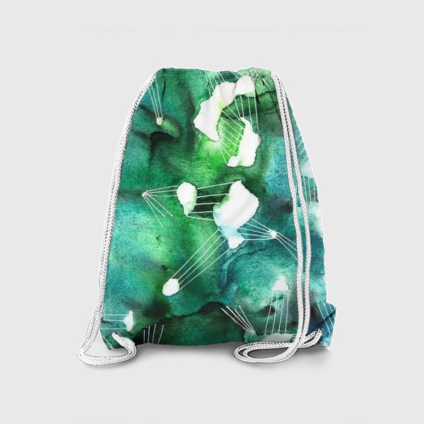 Рюкзак «Лучи на зеленом фоне.Абстракция»