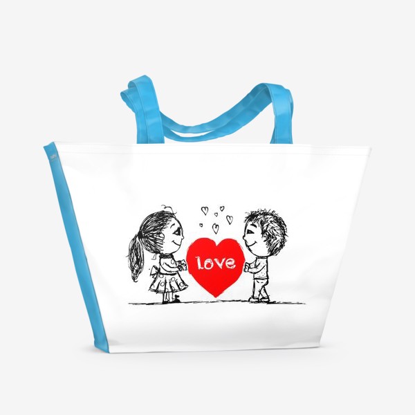 Пляжная сумка «Одно сердце на двоих»