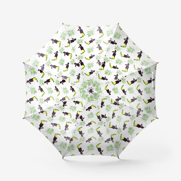 Зонт «тропический узор 2 туканы»