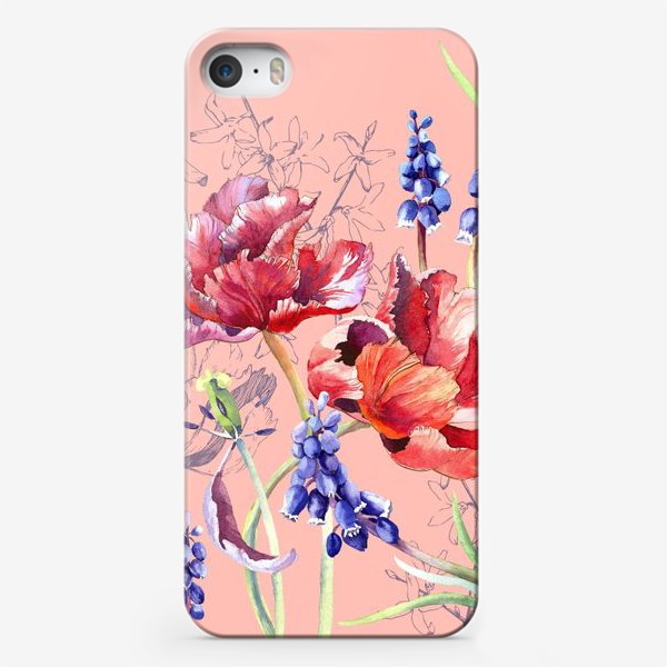 Чехол iPhone «Тюльпаны и мускари»
