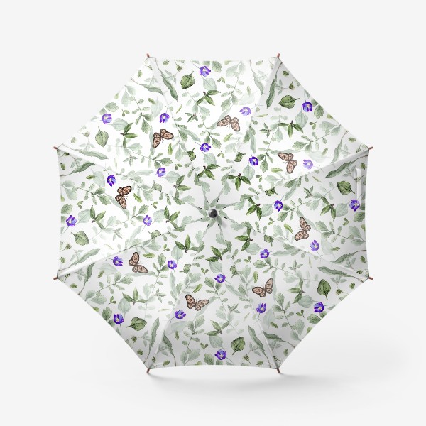 Зонт «Летние травы, цветы и бабочки»