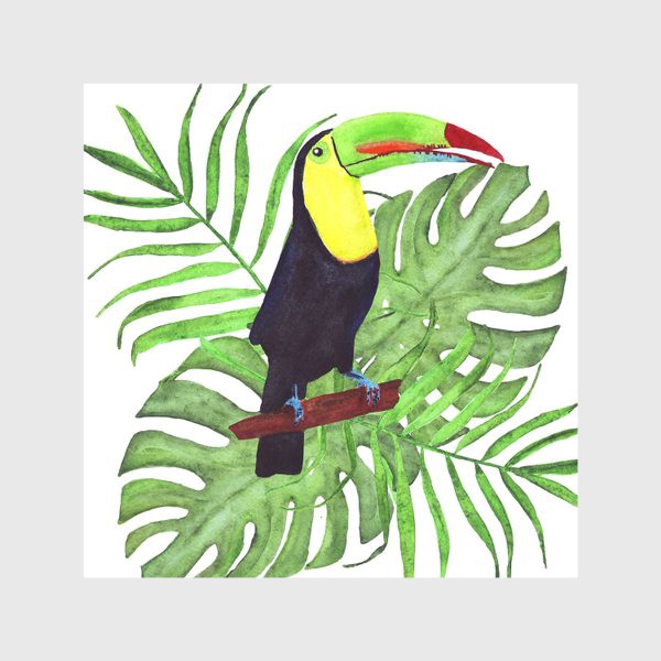 Скатерть «тропический букет с туканом»
