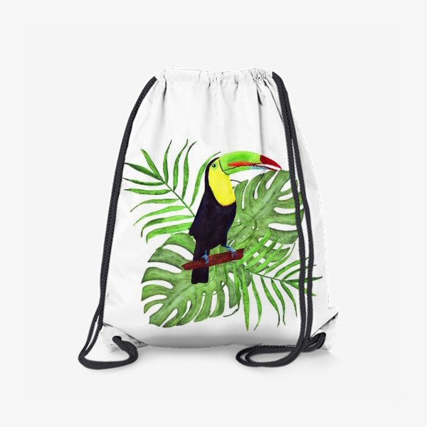 Рюкзак «тропический букет с туканом»