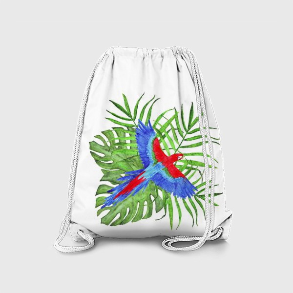 Рюкзак «тропический букет с попугаем ара»
