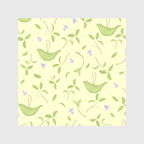 Скатерть «Весенний принт с текстильными птичками»