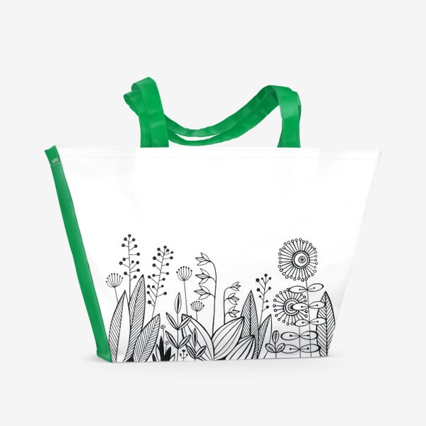 Пляжная сумка «графика цветы»