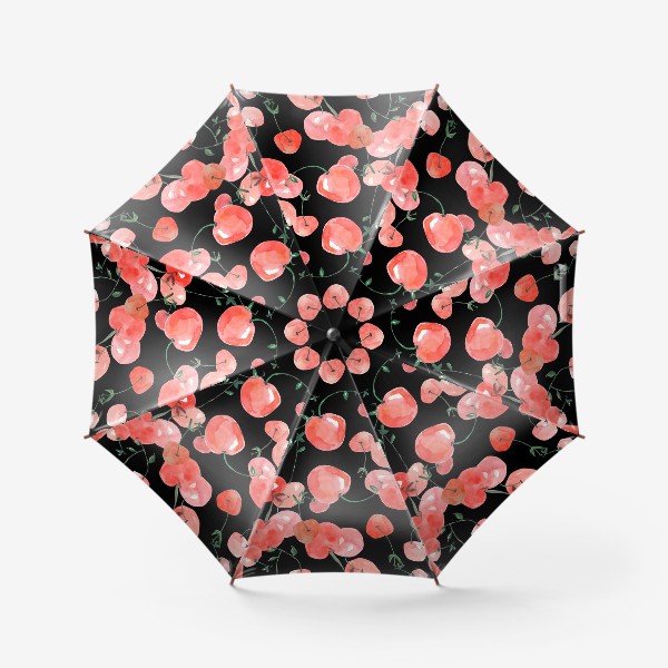 Зонт «Вишенки/Вишни на черном»