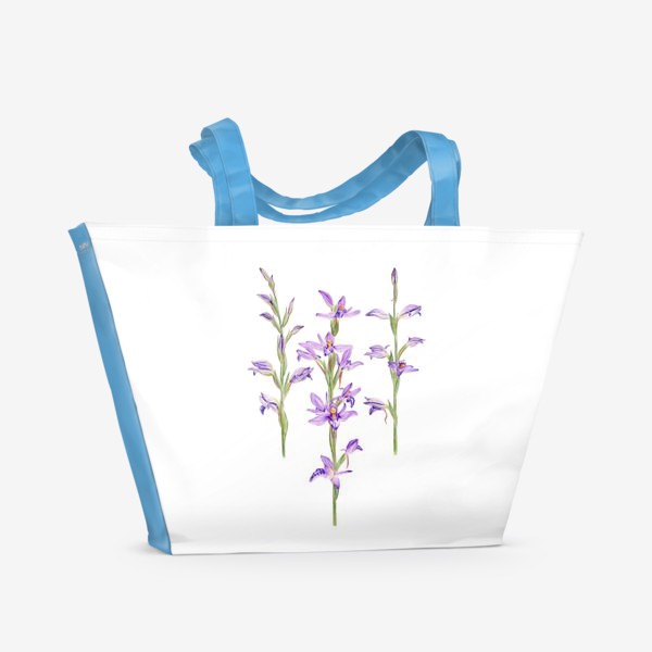 Пляжная сумка «Ботаническая иллюстрация с лимодорумом»