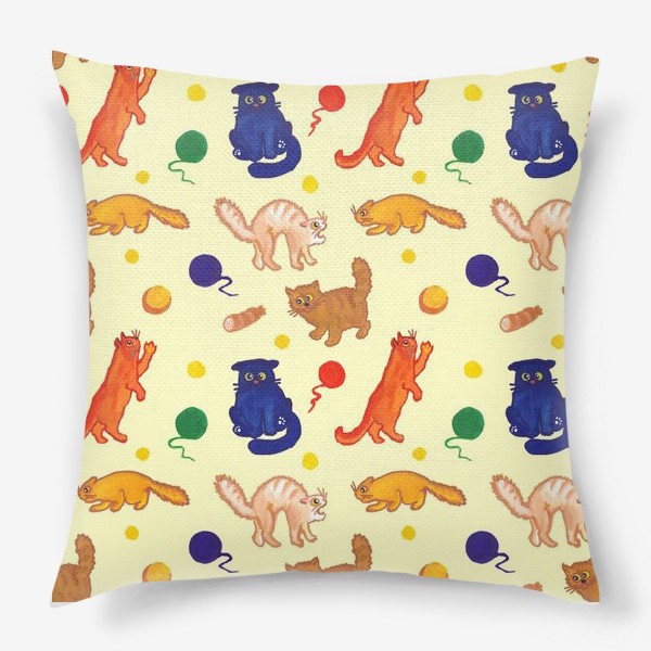 Подушка «Разноцветные коты»