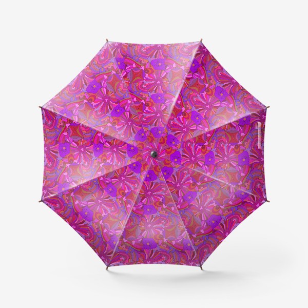 Зонт &laquo;Абстрактный геометрический розовый. фиолетовый, сиреневый узор с экзотическими лепестками и формами&raquo;