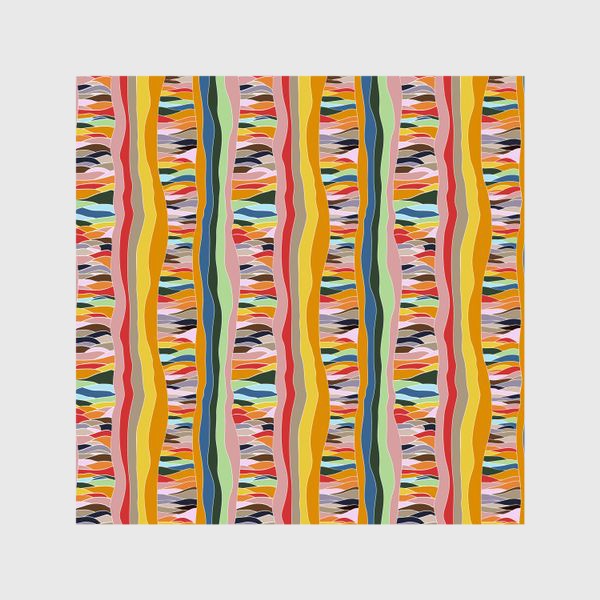 Шторы &laquo;Абстрактный геометрический разноцветный узор с яркими волнистыми линиями &raquo;