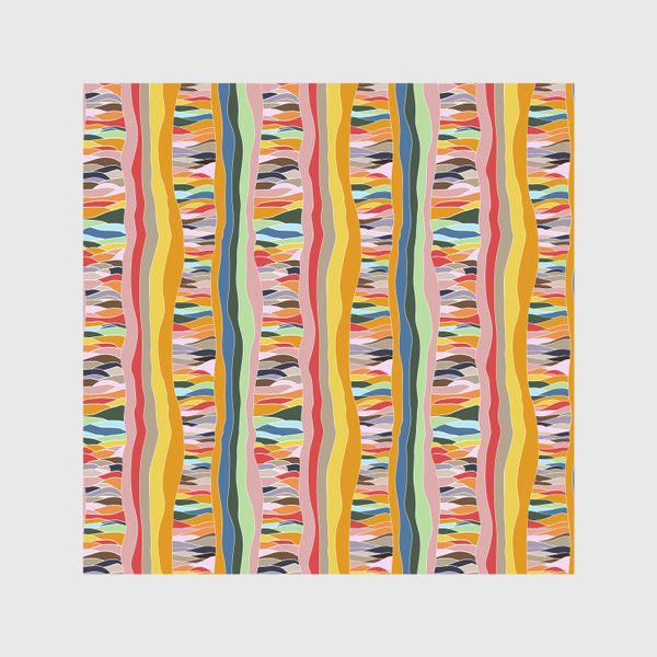Скатерть «Абстрактный геометрический разноцветный узор с яркими волнистыми линиями »