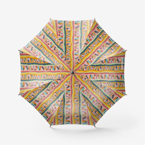 Зонт &laquo;Абстрактный геометрический разноцветный узор с яркими волнистыми линиями &raquo;