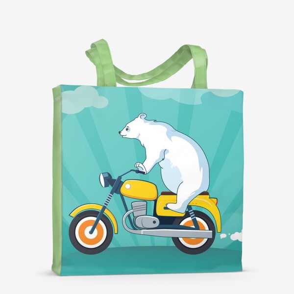 Сумка-шоппер &laquo;Медведь на мотоцикле&raquo;