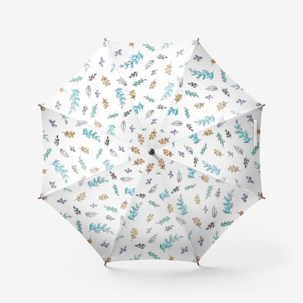 Зонт «Паттерн акварельные веточки,листья»