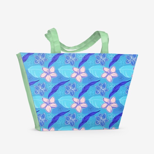 Пляжная сумка «Лилии и листья»