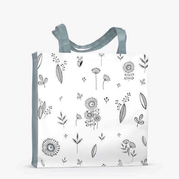 Сумка-шоппер «Грграфика цветы и травы»