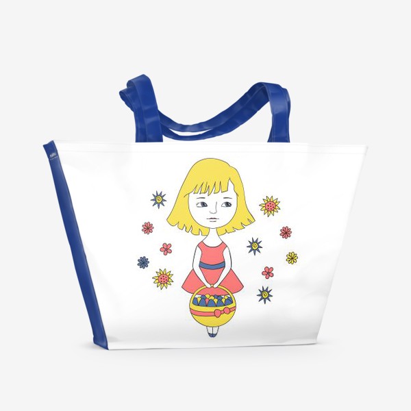 Пляжная сумка «Девочка с корзинкой»