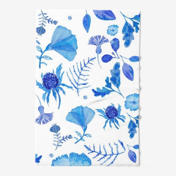 Полотенце «Синие цветы (паттерн)»