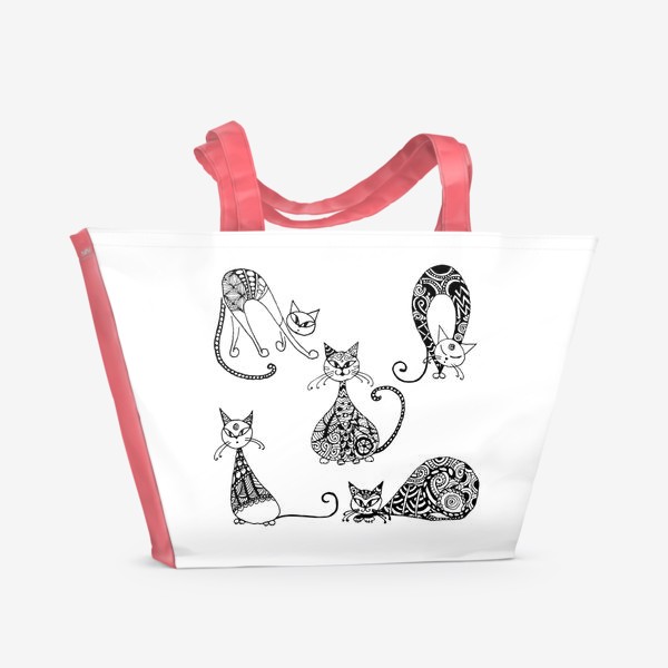 Пляжная сумка «Кошки дзен.»