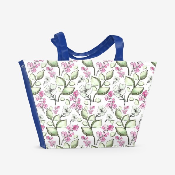 Пляжная сумка «Цветы акварельные»