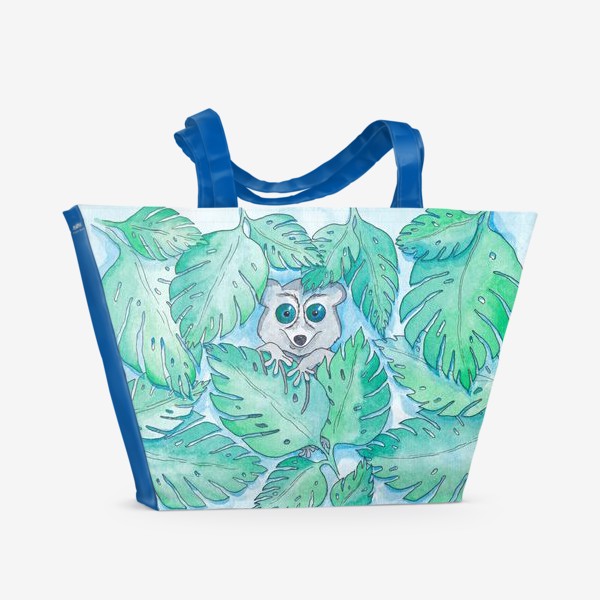 Пляжная сумка «Лемур в джунглях»