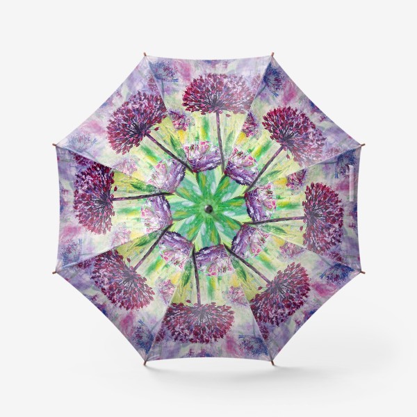 Зонт &laquo;Полевые фиолетовые цветы, написанные акрилом на холсте&raquo;