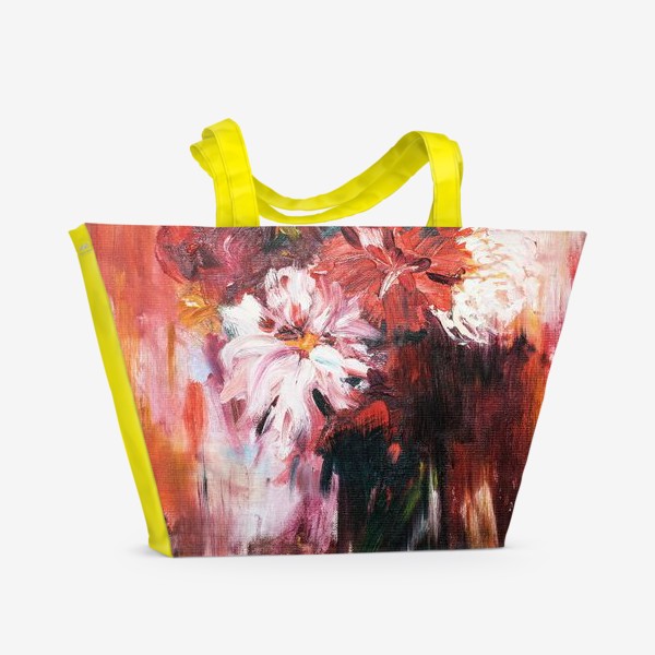 Пляжная сумка «алые цветы»