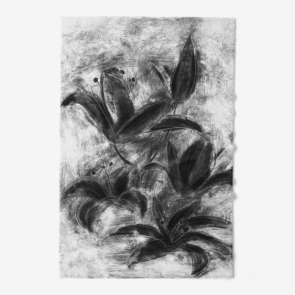 Полотенце «черно-белые лилии»