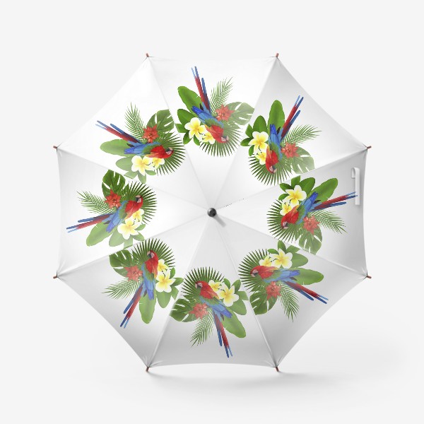 Зонт «Попугай Ара в пальмовых листах»