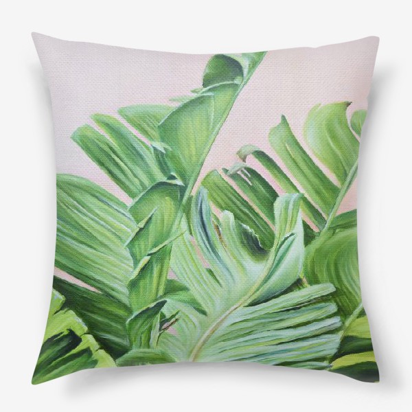 Подушка «Тропические листья Масло»