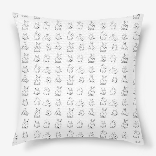 Подушка «Нежные графические кролики»