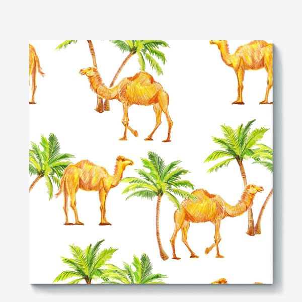 Холст «Верблюды и пальмы»