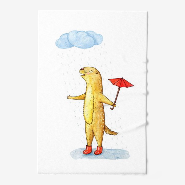 Полотенце «Суслик под дождем»
