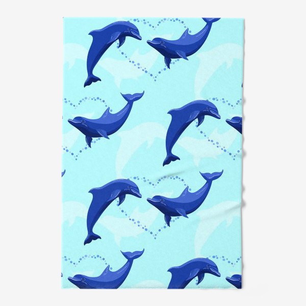 Полотенце «Паттерн с влюбленными дельфинами»