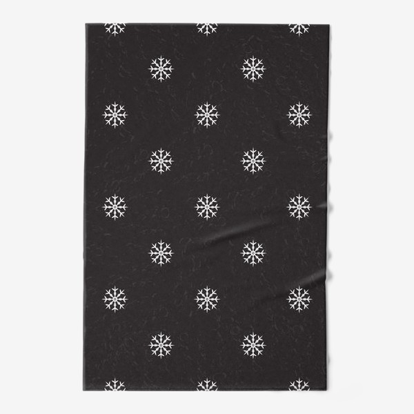 Полотенце «Черный рождественский паттерн со снежинками»