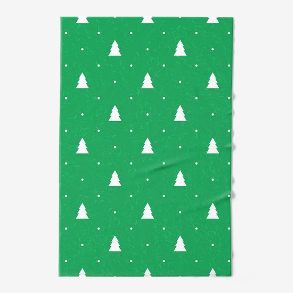 Полотенце «Зеленый рождественский паттерн с елками»