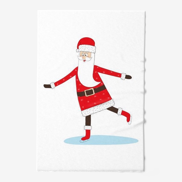 Полотенце «Санта Клаус на коньках»