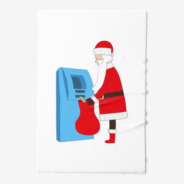 Полотенце «Санта Клаус у банкомата»