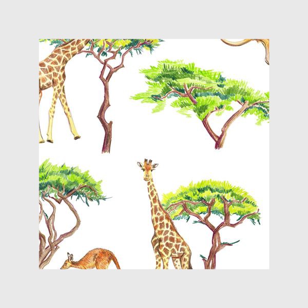 Шторы &laquo;Африканский паттерн с жирафами&raquo;