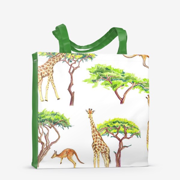 Сумка-шоппер &laquo;Африканский паттерн с жирафами&raquo;