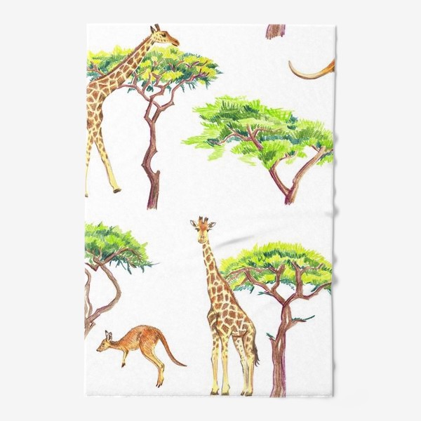 Полотенце «Африканский паттерн с жирафами»