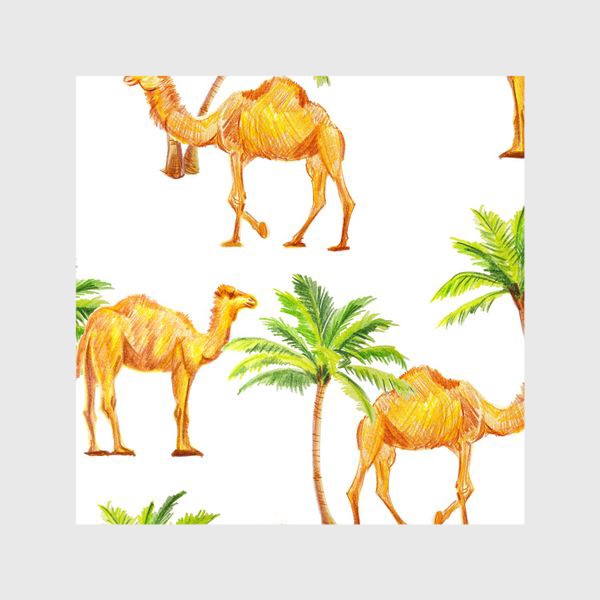 Шторы «Верблюды и пальмы»