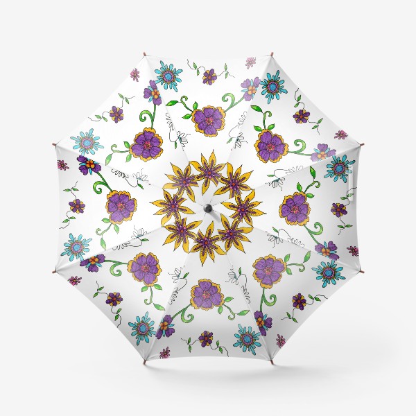Зонт «Цветы орнамент»