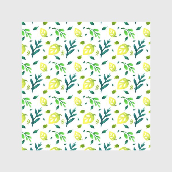 Скатерть «Весенние акварельные листочки паттерн»