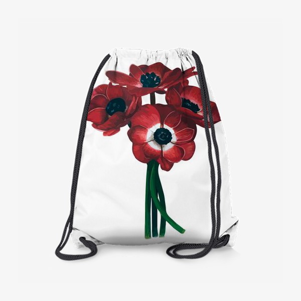 Рюкзак «Красные цветы - Анемоны»