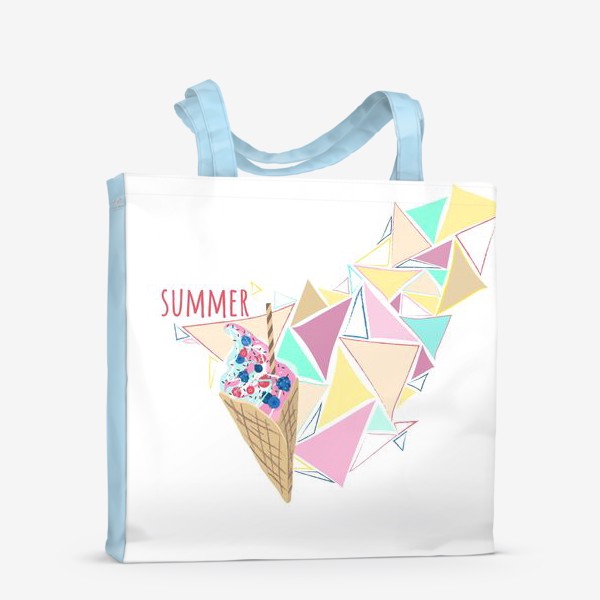 Сумка-шоппер «Мороженое принт лето геометрия»