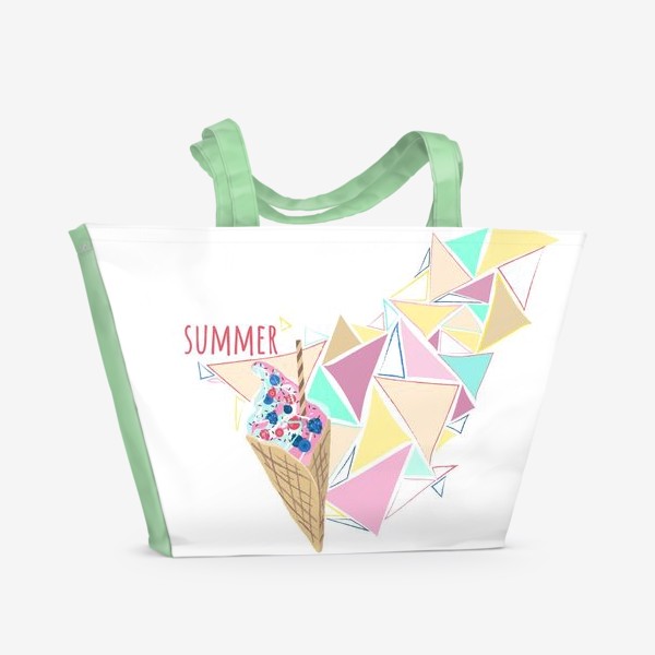 Пляжная сумка «Мороженое принт лето геометрия»