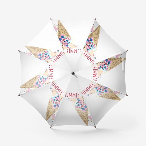 Зонт &laquo;Мороженое принт лето геометрия&raquo;