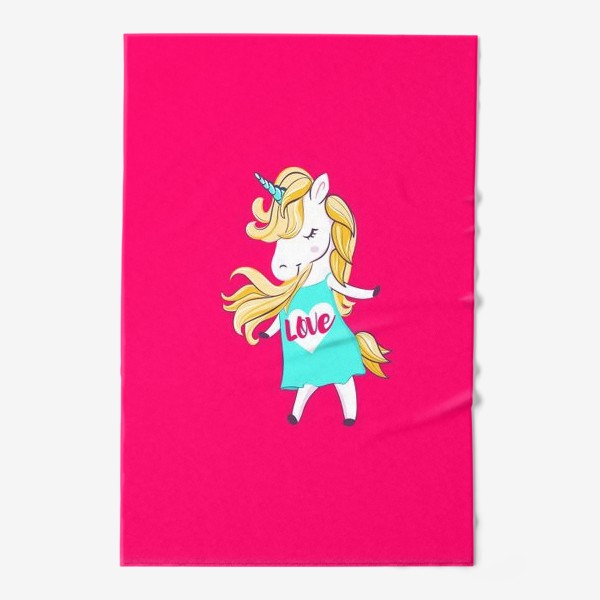 Полотенце «Единорог девочка принт love unicorn»